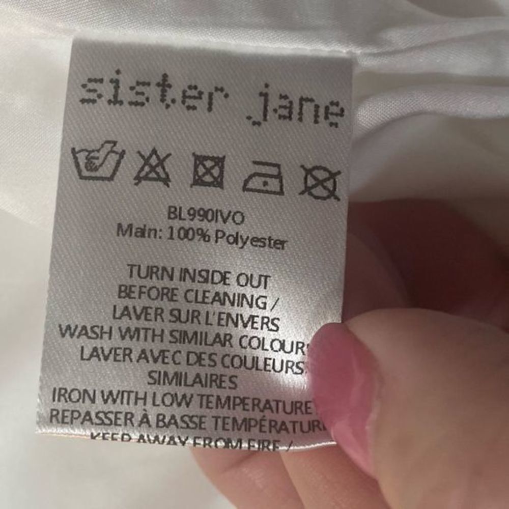 New Sister Jane Coastland Petal Midi Dress Puff Sleeve Tiered Ruffle S White - Picture 9 of 12